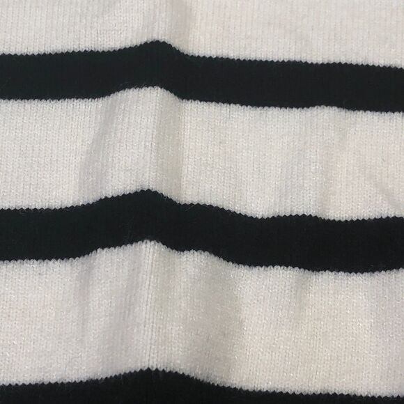 Nautical Long S Sweater Womens Cream Black Stripe Large Quiet Luxury Old Money - Picture 4 of 6